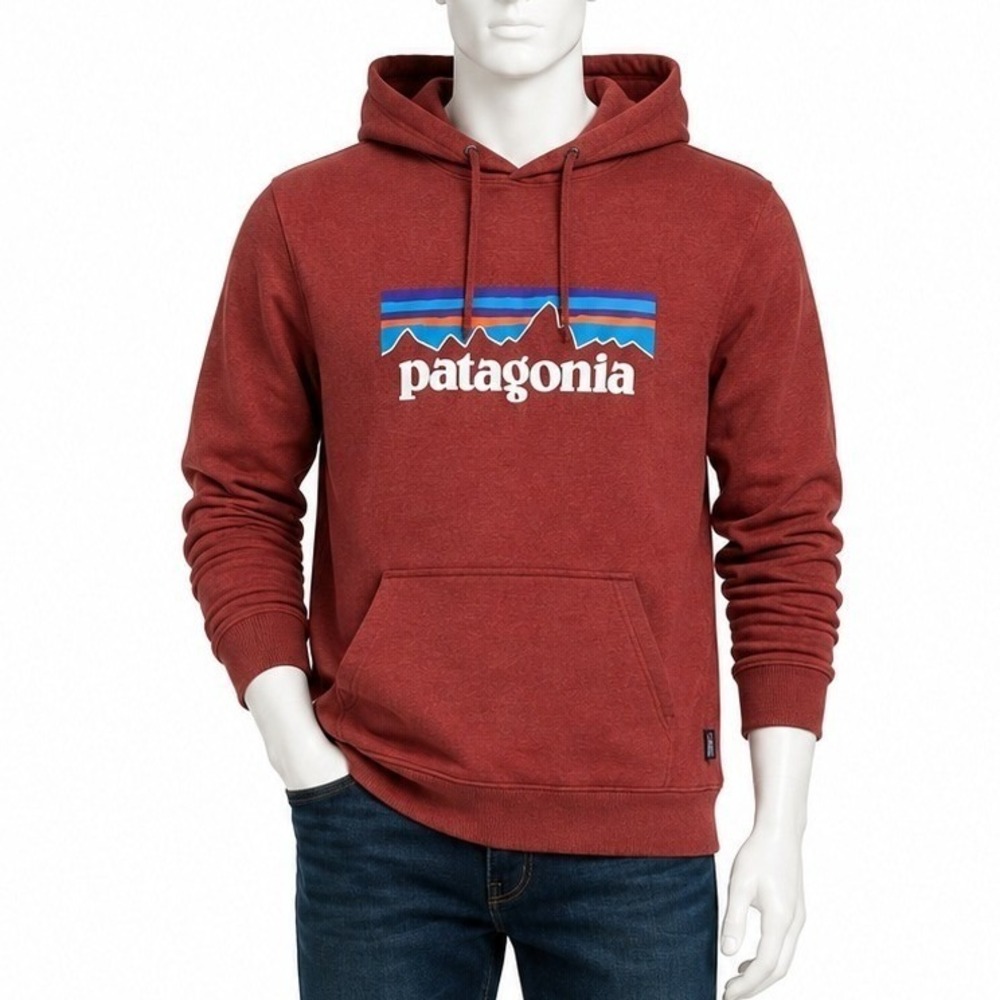 Patagonia Mens Hoodie Burgundy P-6 Logo Uprisal Hoody‎ Medium
